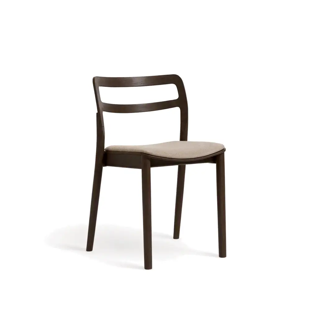 Silla PLASA – Asiento tapizado · respaldo de madera – haya marrón M50 [A-4290U-M50]