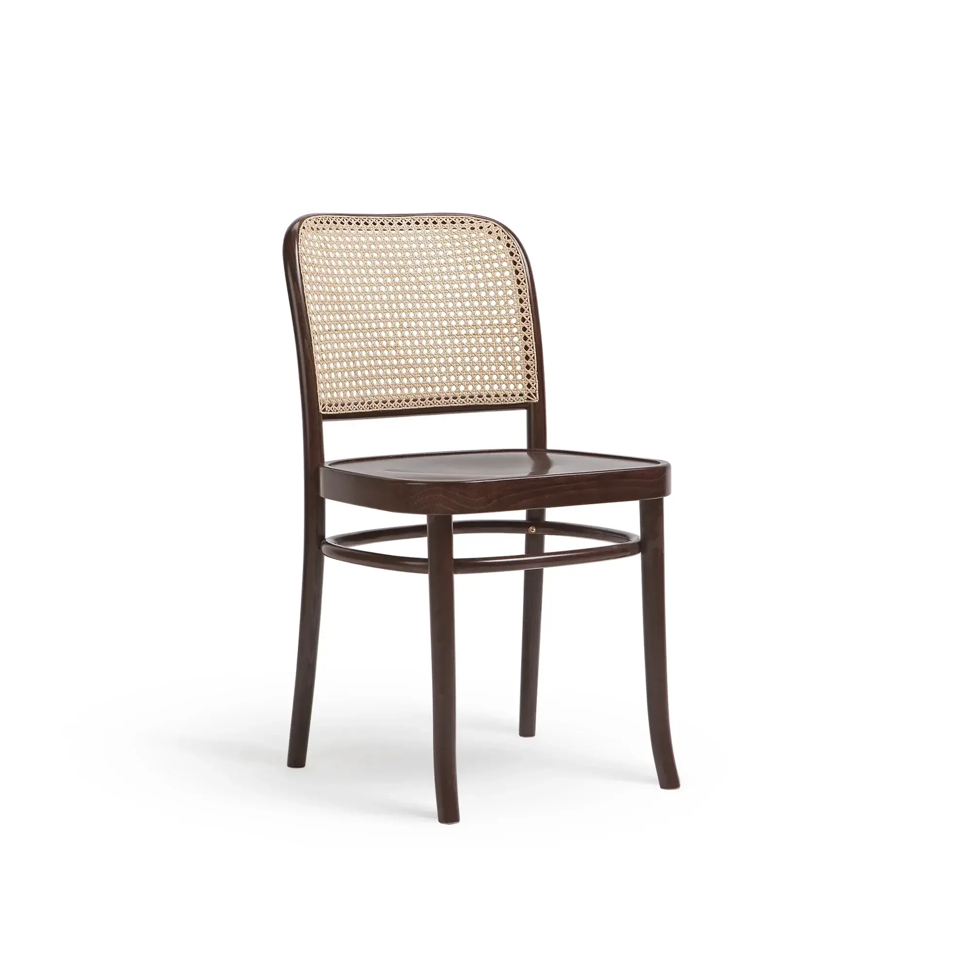 Silla BENKO – Asiento de madera · respaldo de rejilla tejida a mano – haya marrón chocolate M50 [A-8120-M50] (2)