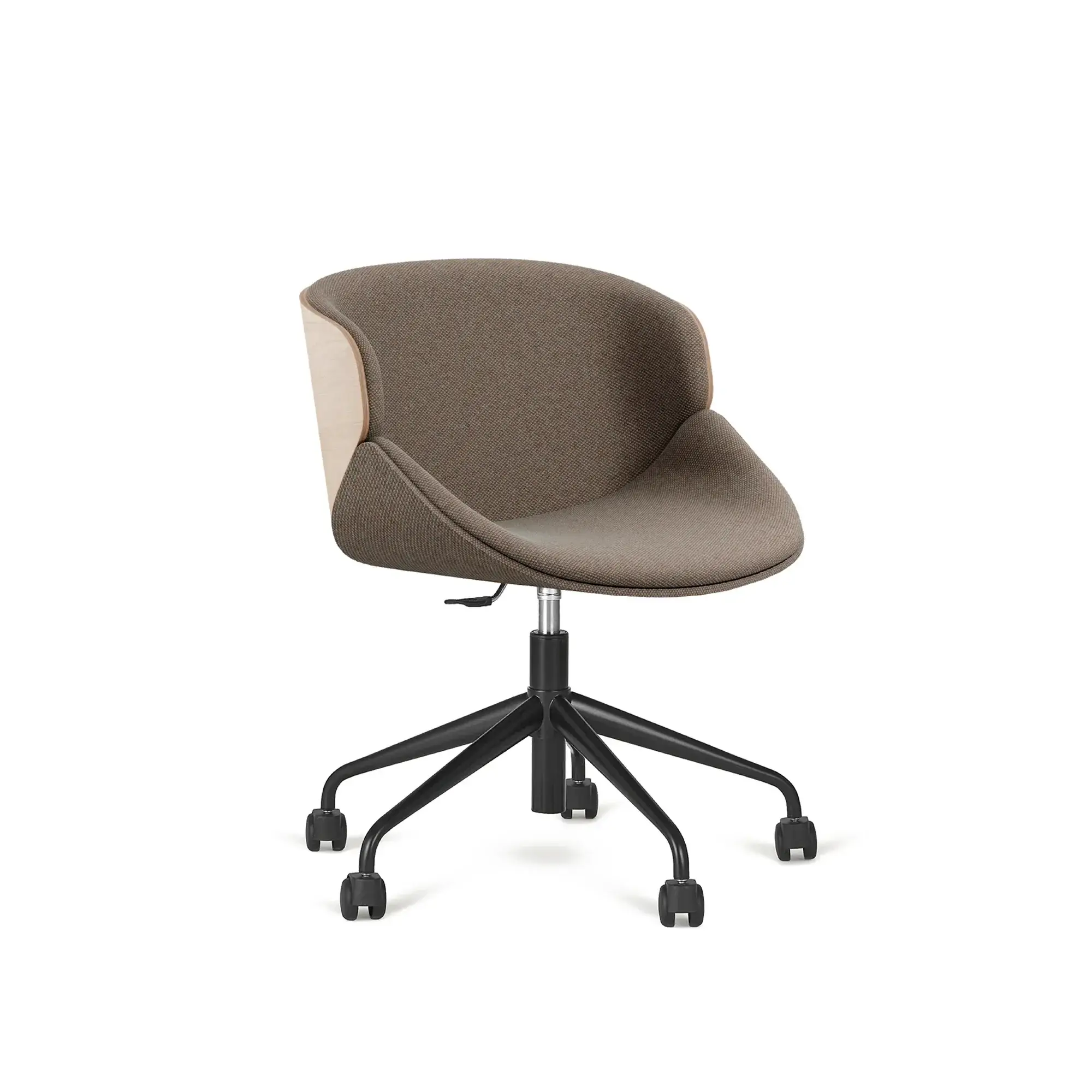 Silla ARIA con panel de madera – Respaldo con panel de madera · base de 5 radios con ruedas – haya teñida [B-5305-BEECH] (4)