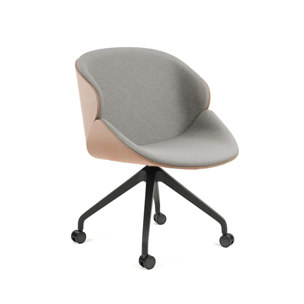 Silla ARIA con doble panel de madera – Doble panel de madera · base 5313 – haya teñida [B-5313-BEECH]