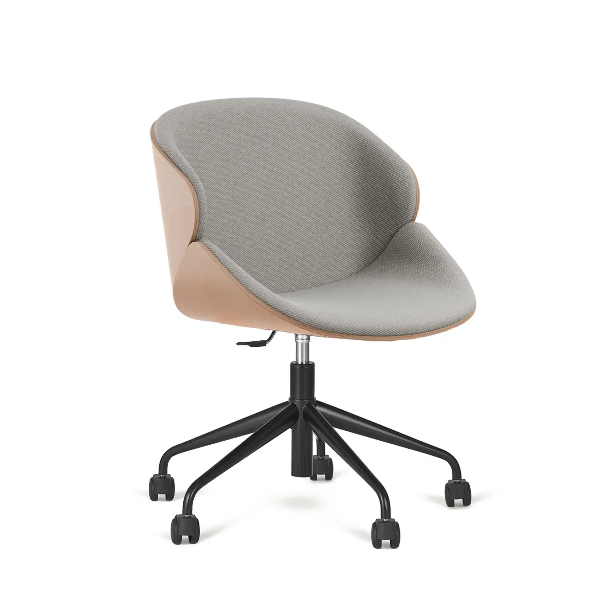 Silla ARIA con doble panel de madera – Doble panel de madera · base de 5 radios con ruedas – haya teñida [B-5315-BEECH] (5)