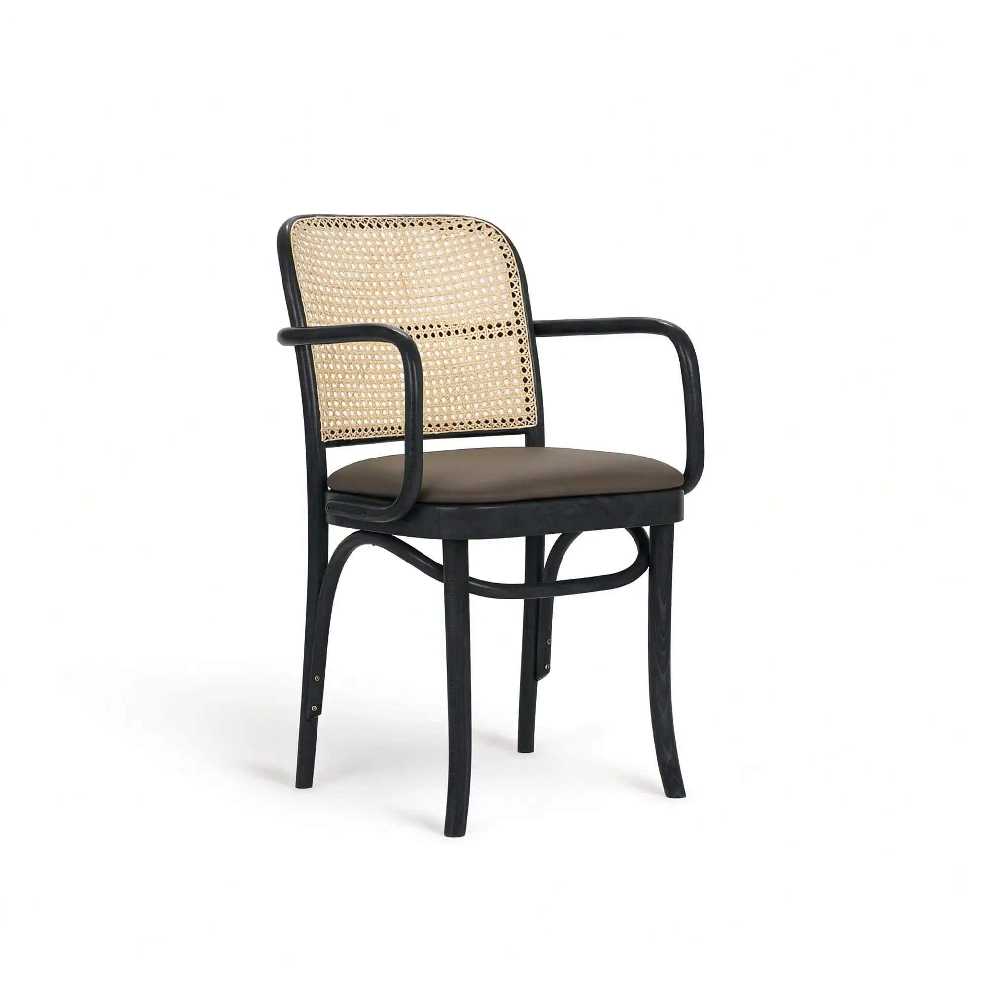 Butaca CLASSIC – Asiento tapizado · respaldo de rejilla tejida a mano – haya negra M63 [B-8111-M63] (6)