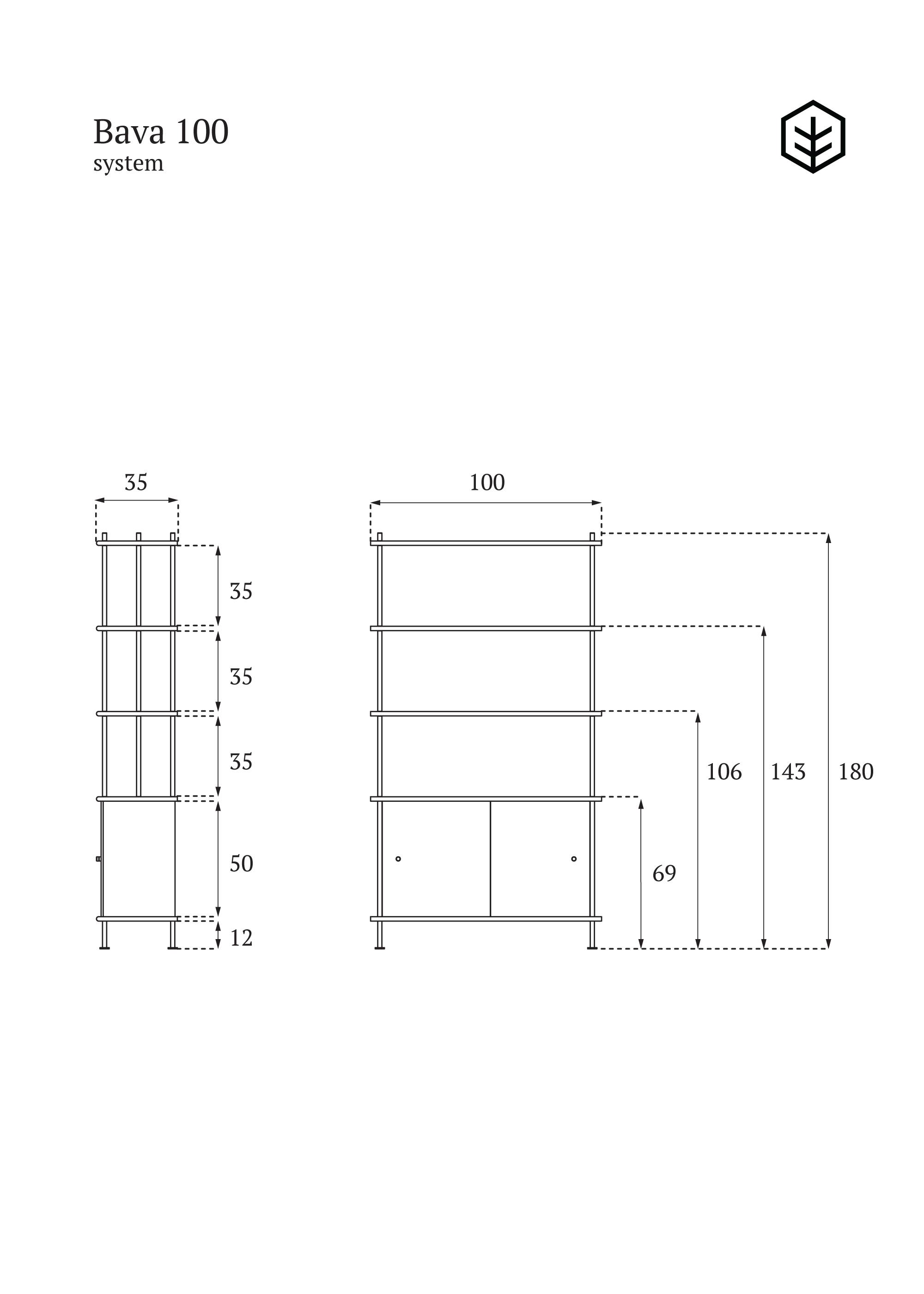 Sistema BAVA 100 - Estanterías de Madera maciza de roble (4)