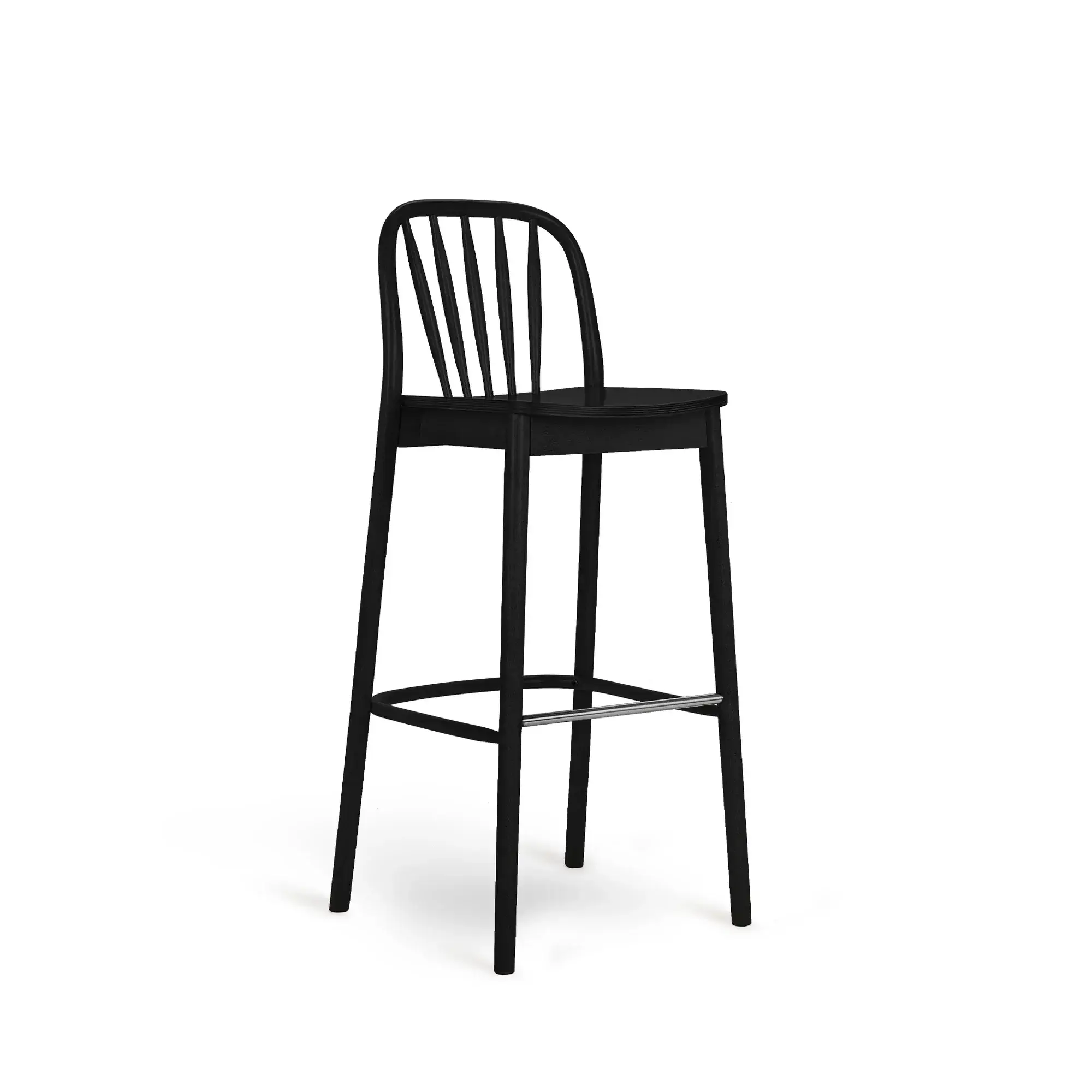 Taburete alto ALDO – Asiento y respaldo de madera – haya negra M63 [H-1070-M63] (9)