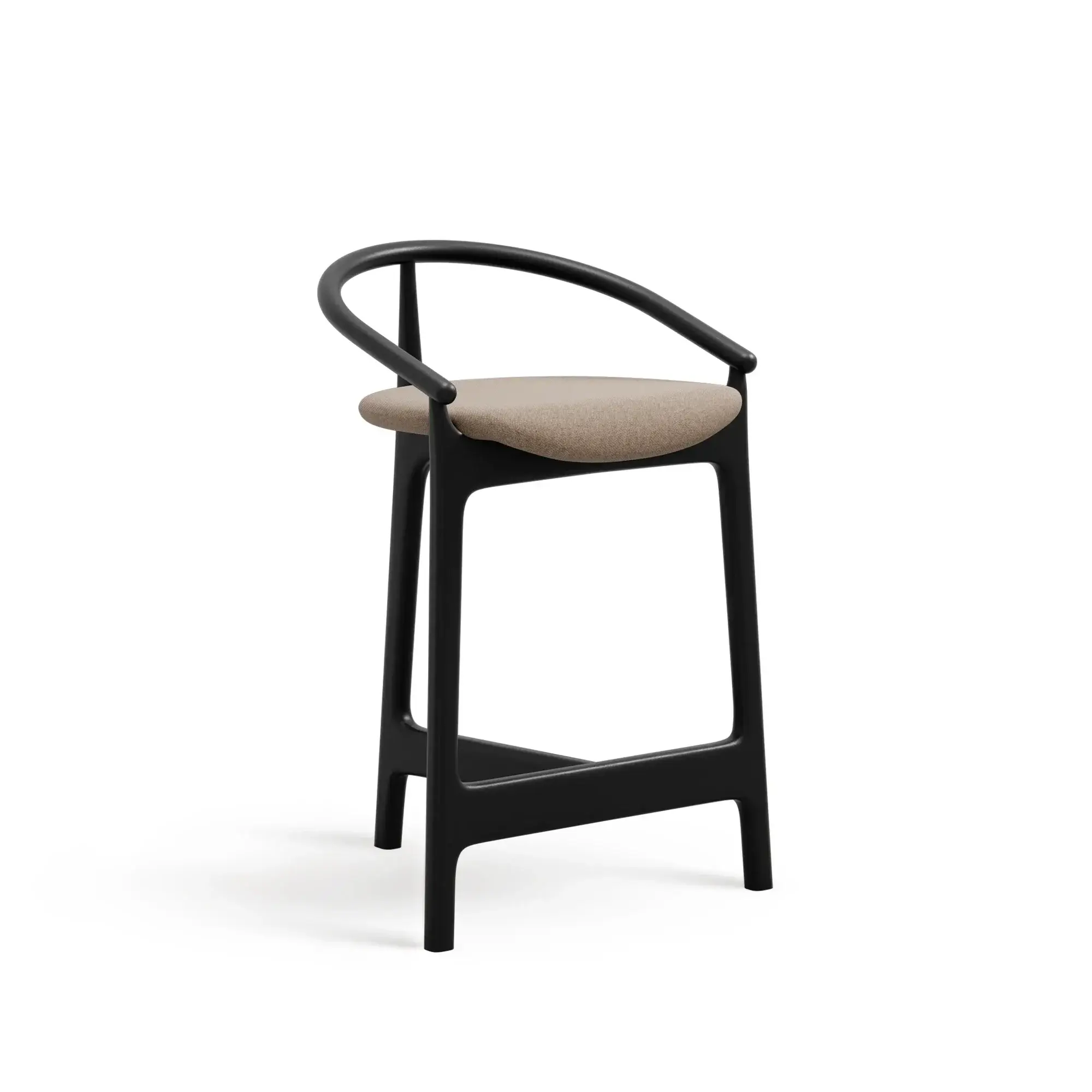Taburete alto EVO – Asiento tapizado · respaldo de madera – haya negra M63 [H-2940U-SH680-M63] (5)