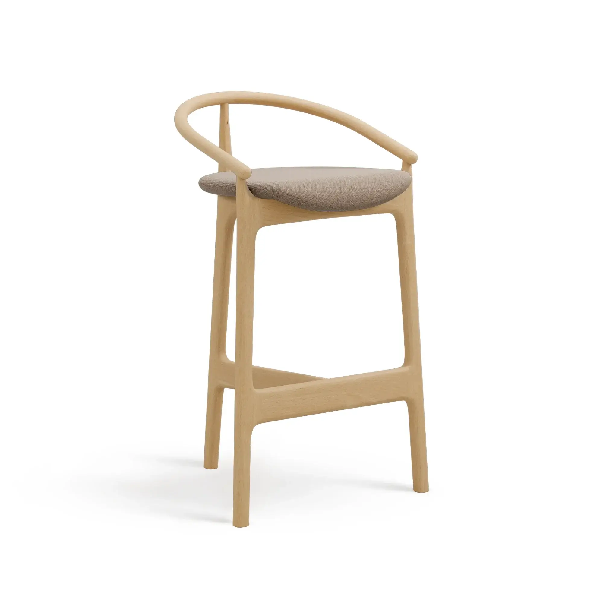 Taburete alto EVO – Asiento tapizado · respaldo de madera – haya clara M07 [H-2940U-SH780-M07] (4)