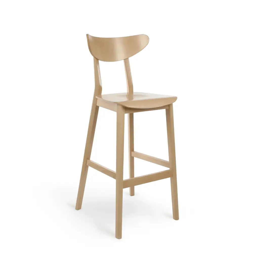 Taburete alto LOF – Asiento y respaldo de madera – haya clara M07 [H-4230-SH780-M07]