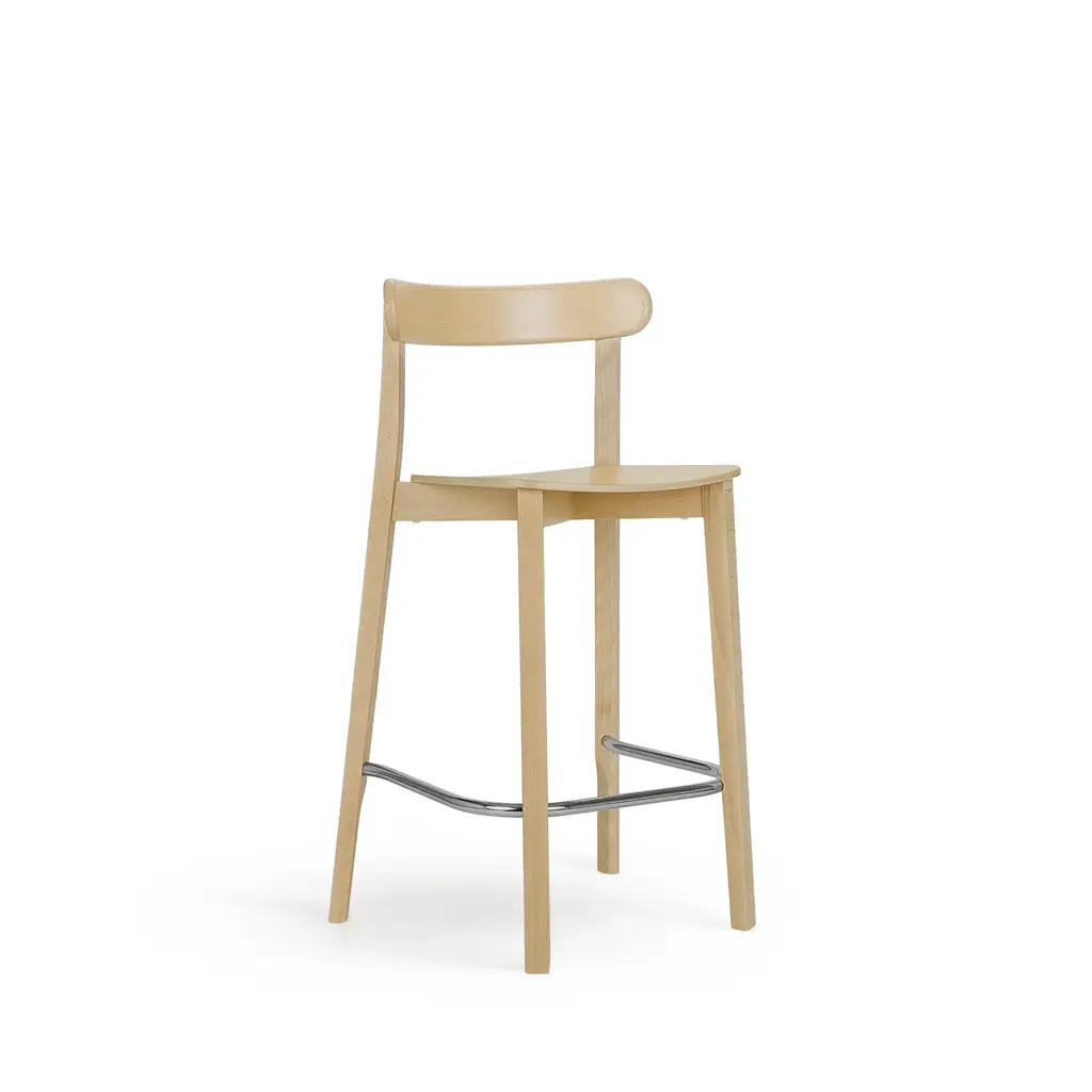 Taburete alto ICHO – Asiento y respaldo de madera – haya clara M07 [H-4420-SH710-M07]