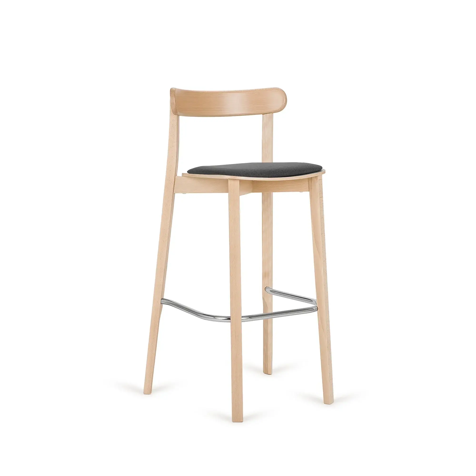 Taburete alto ICHO – Asiento tapizado · respaldo de madera – haya clara M07 [H-4420U-SH830-M07] (2)