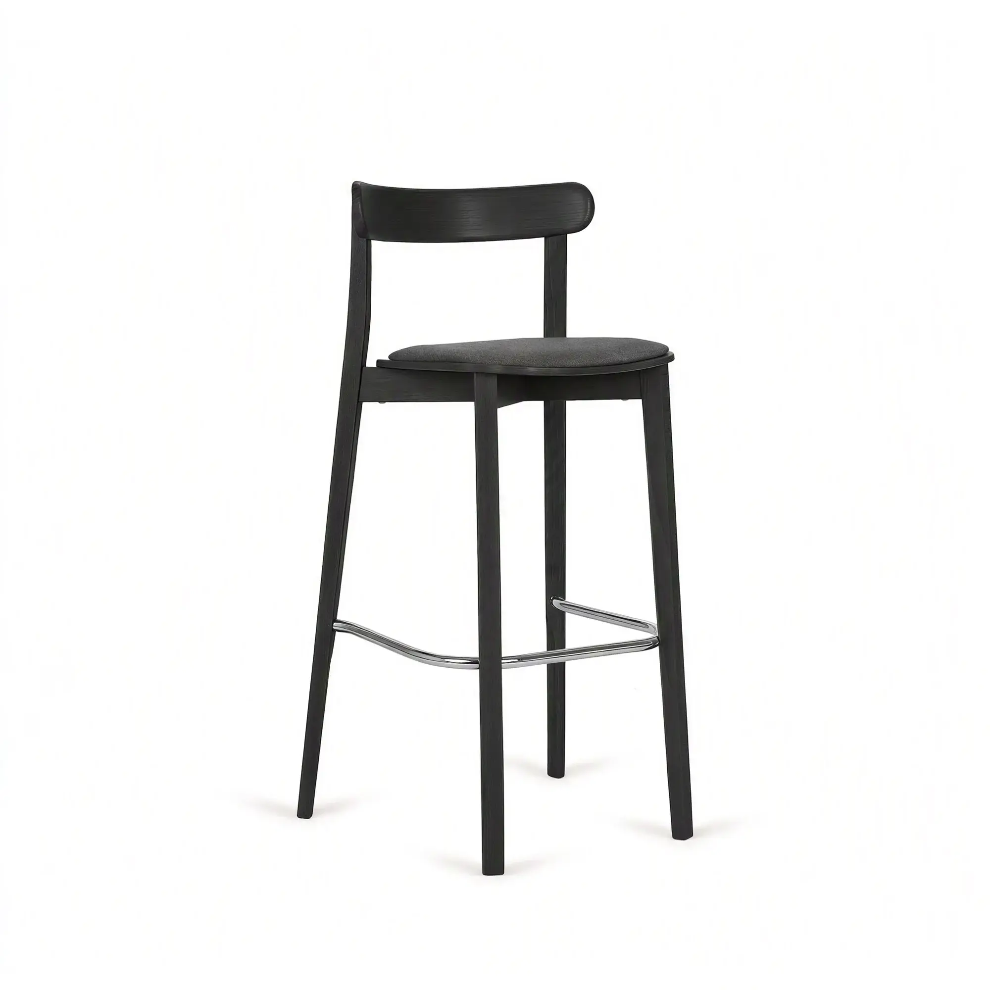 Taburete alto ICHO – Asiento tapizado · respaldo de madera – haya negra M63 [H-4420U-SH830-M63] (3)