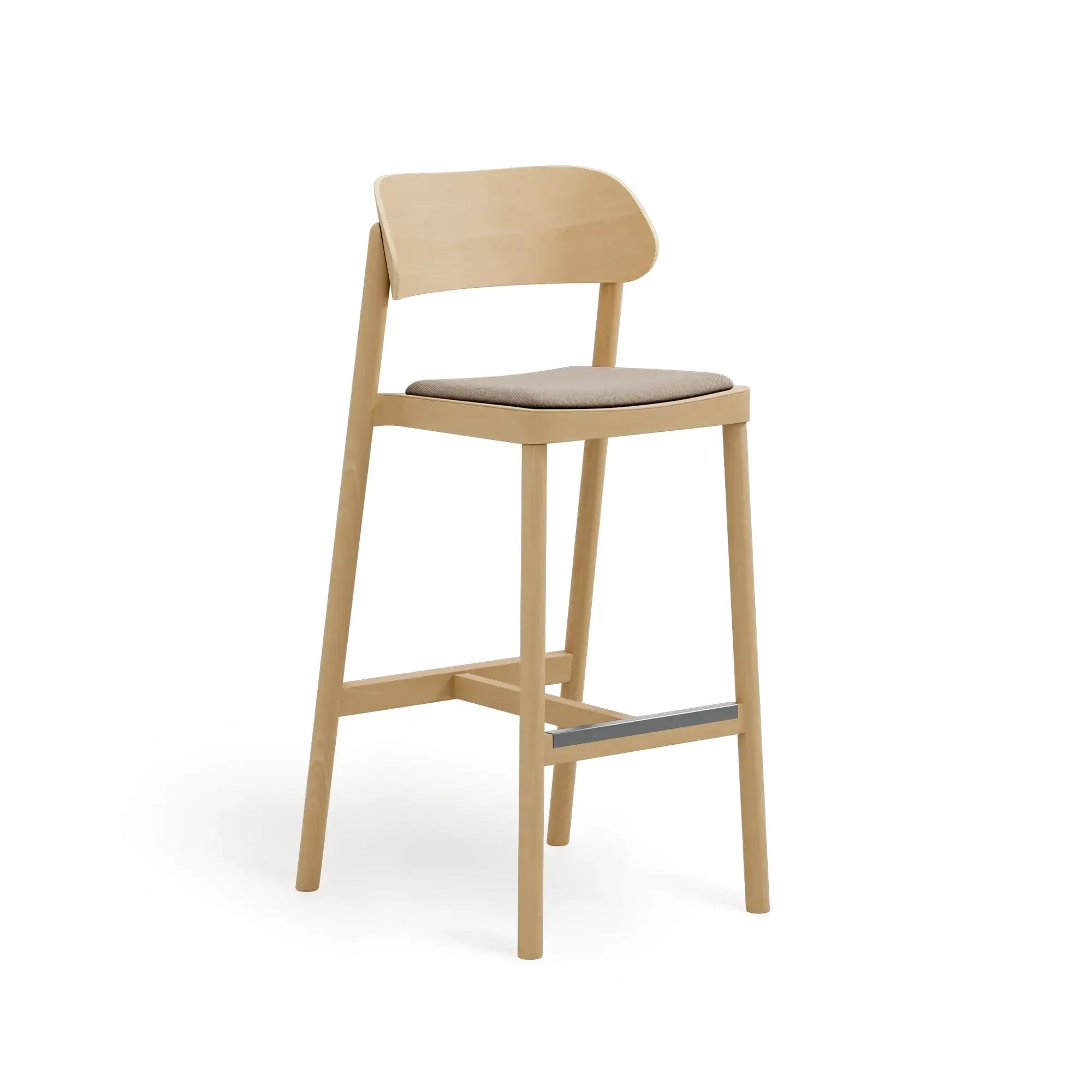 Taburete alto NIMM – Asiento tapizado · respaldo de madera – haya clara M07 [H-4590U-SH770-M07] (2)