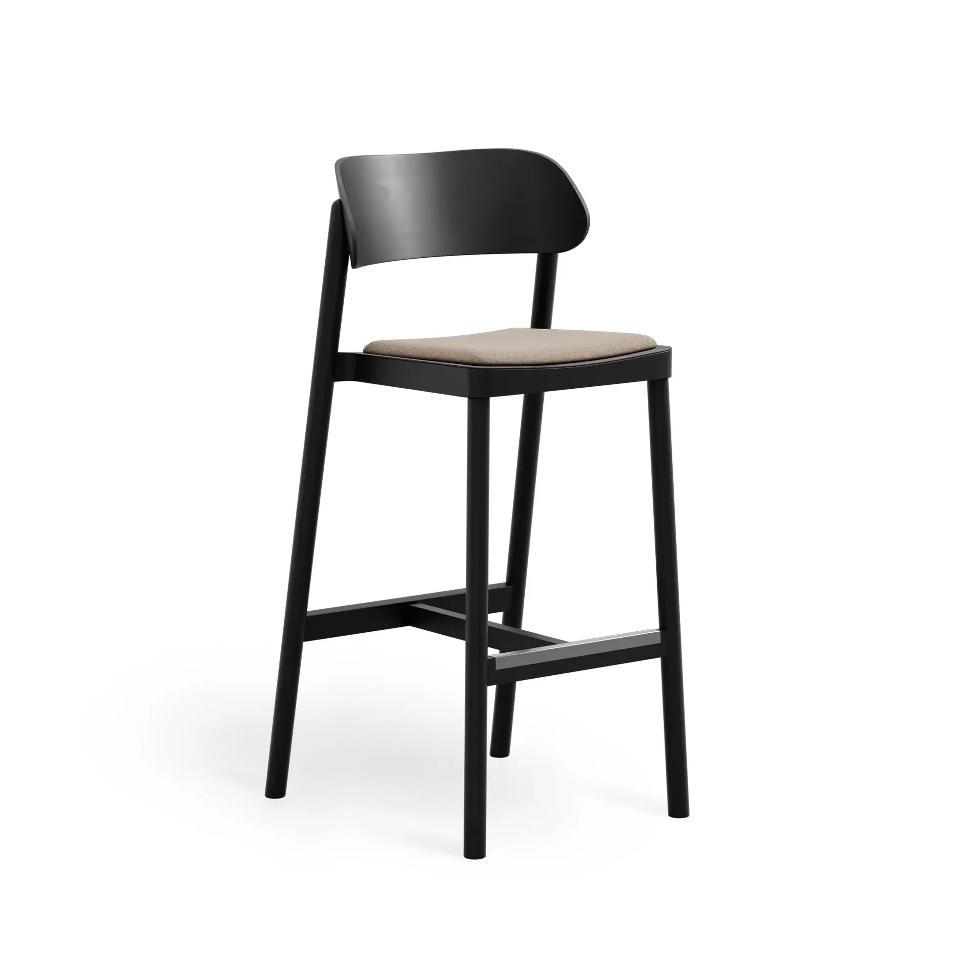 Taburete alto NIMM – Asiento tapizado · respaldo de madera – haya negra M63 [H-4590U-SH770-M63] (4)