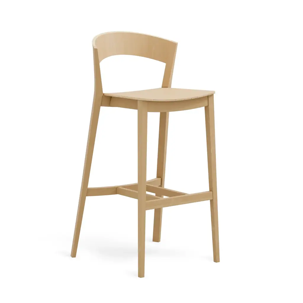 Taburete alto ARCHER – Asiento y respaldo de madera – haya clara M07 [H-4800-SH780-M07]