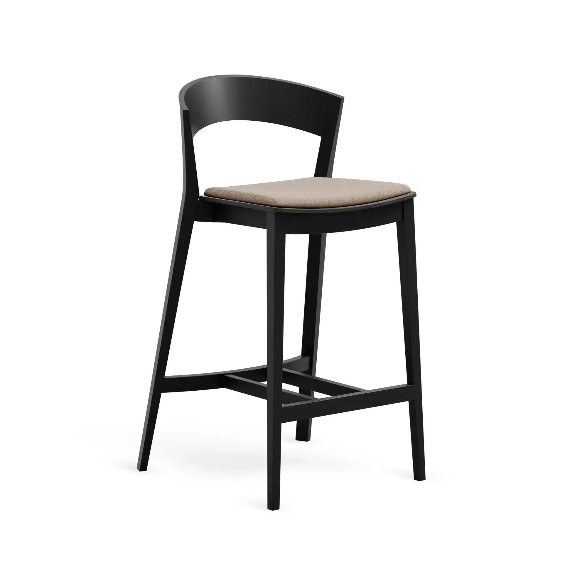 Taburete alto ARCHER – Asiento tapizado · respaldo de madera – haya negra M63 [H-4800U-SH700-M63] (4)