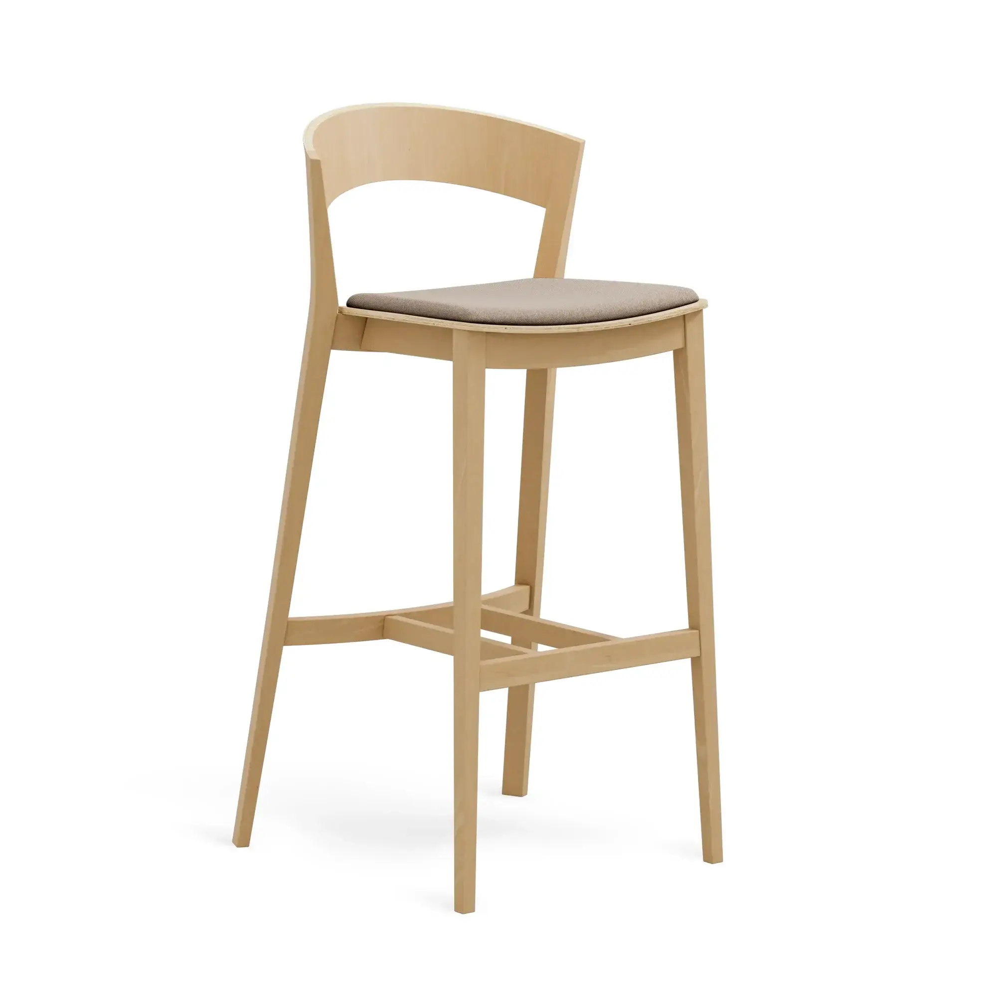 Taburete alto ARCHER – Asiento tapizado · respaldo de madera – haya clara M07 [H-4800U-SH800-M07] (3)