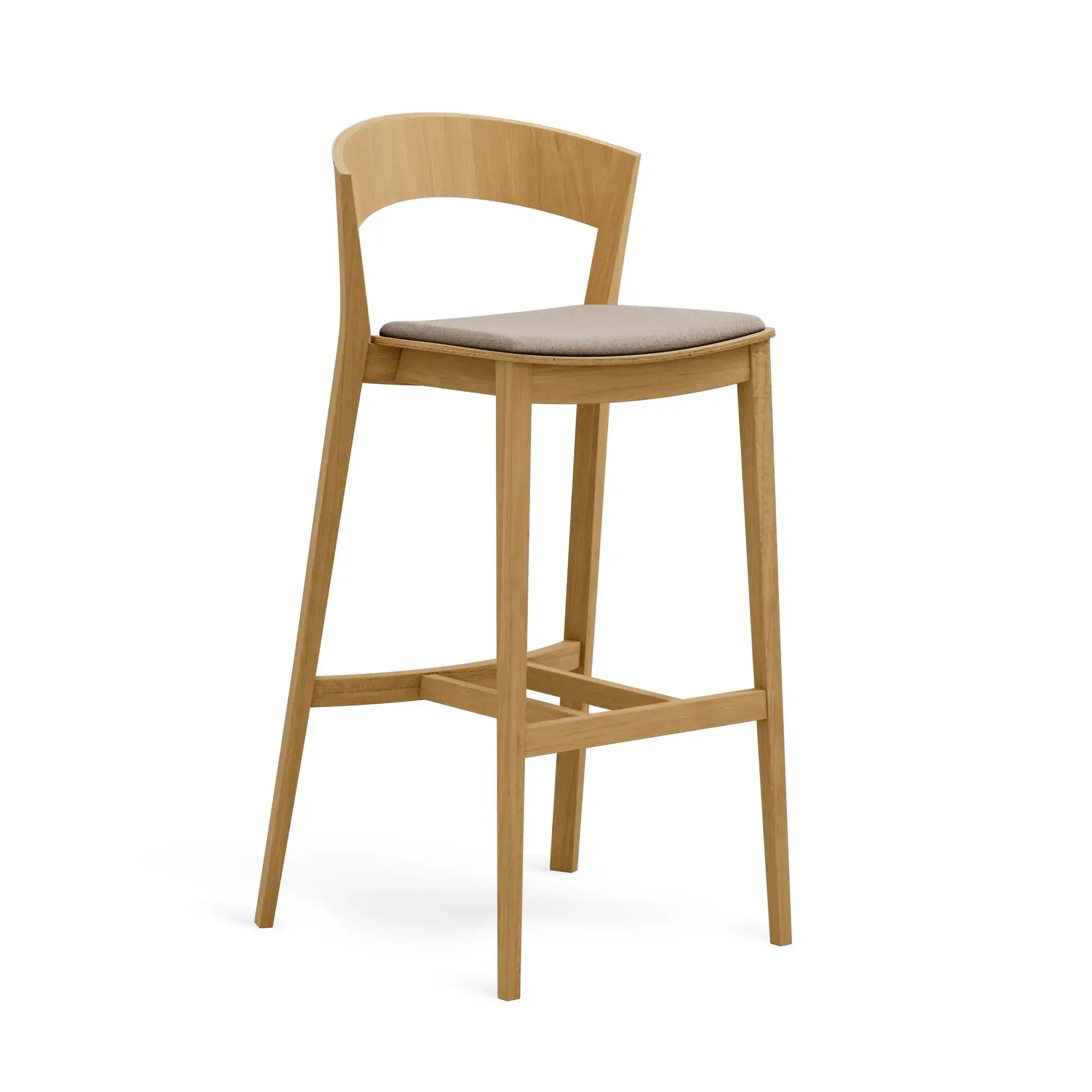 Taburete alto ARCHER – Asiento tapizado · respaldo de madera – roble cálido M10 [H-4800U-SH800-M10] (7)