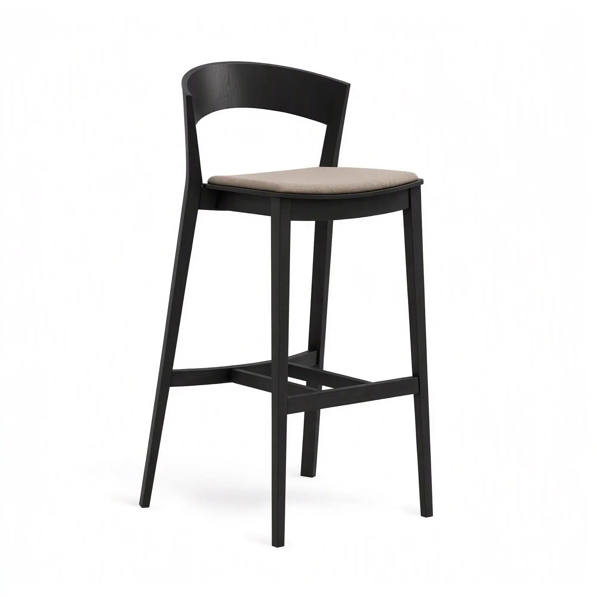 Taburete alto ARCHER – Asiento tapizado · respaldo de madera – haya negra M63 [H-4800U-SH800-M63] (5)