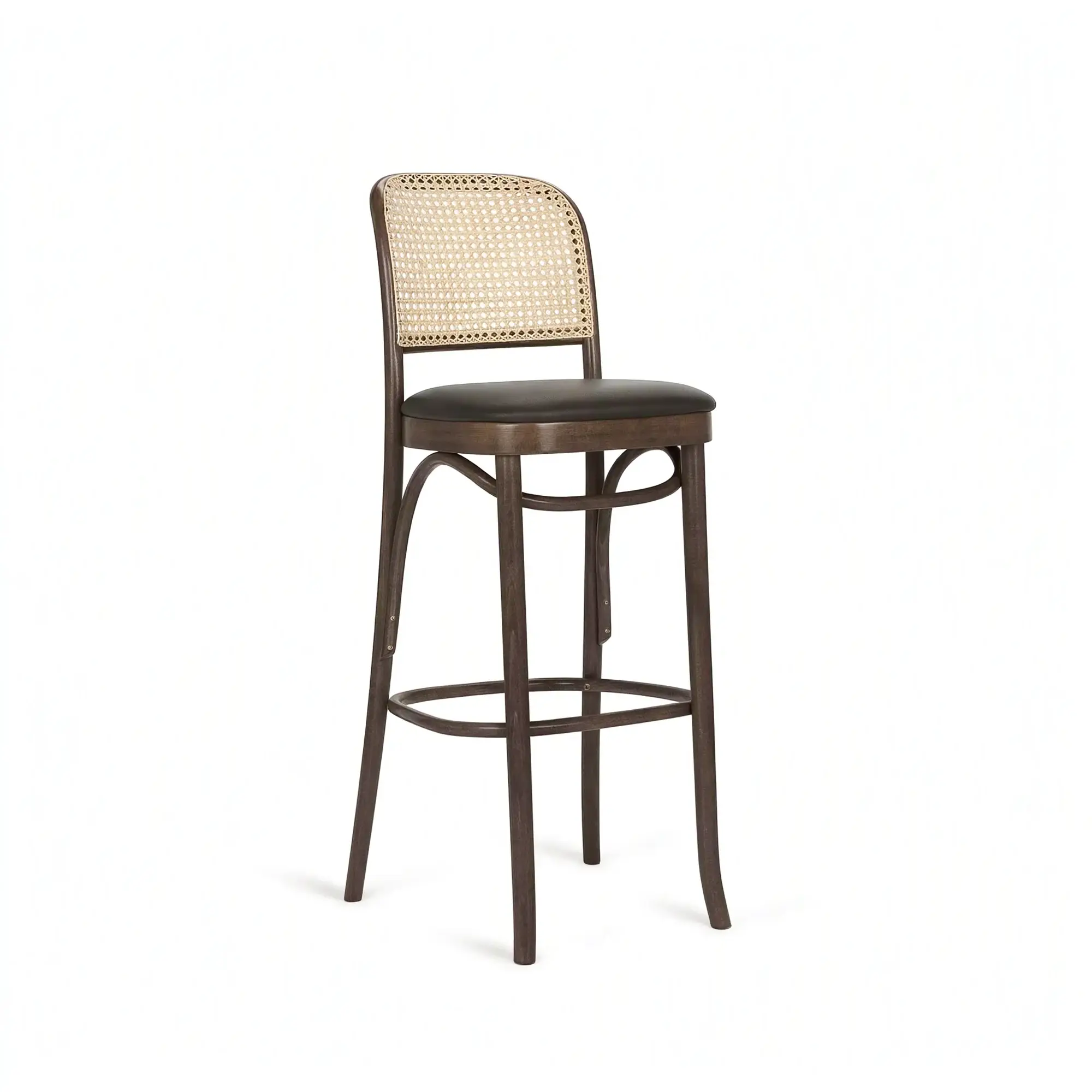 Taburete alto CLASSIC – Asiento tapizado · respaldo de rejilla tejida a mano – haya marrón M50 [H-8111-SH790-M50] (6)