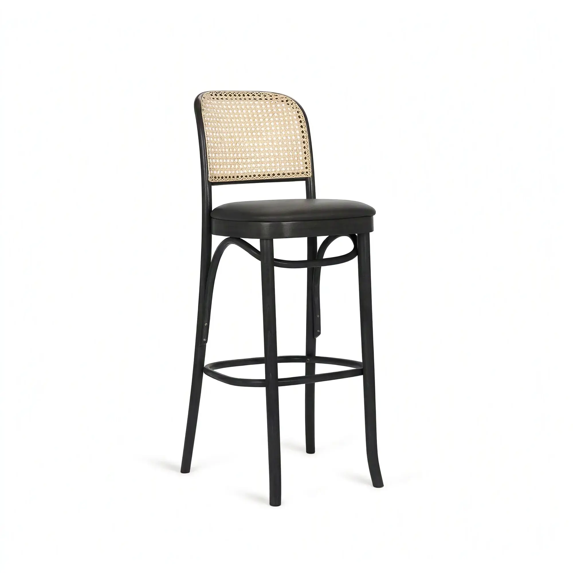 Taburete alto CLASSIC – Asiento tapizado · respaldo de rejilla tejida a mano – haya negra M63 [H-8111-SH790-M63] (7)