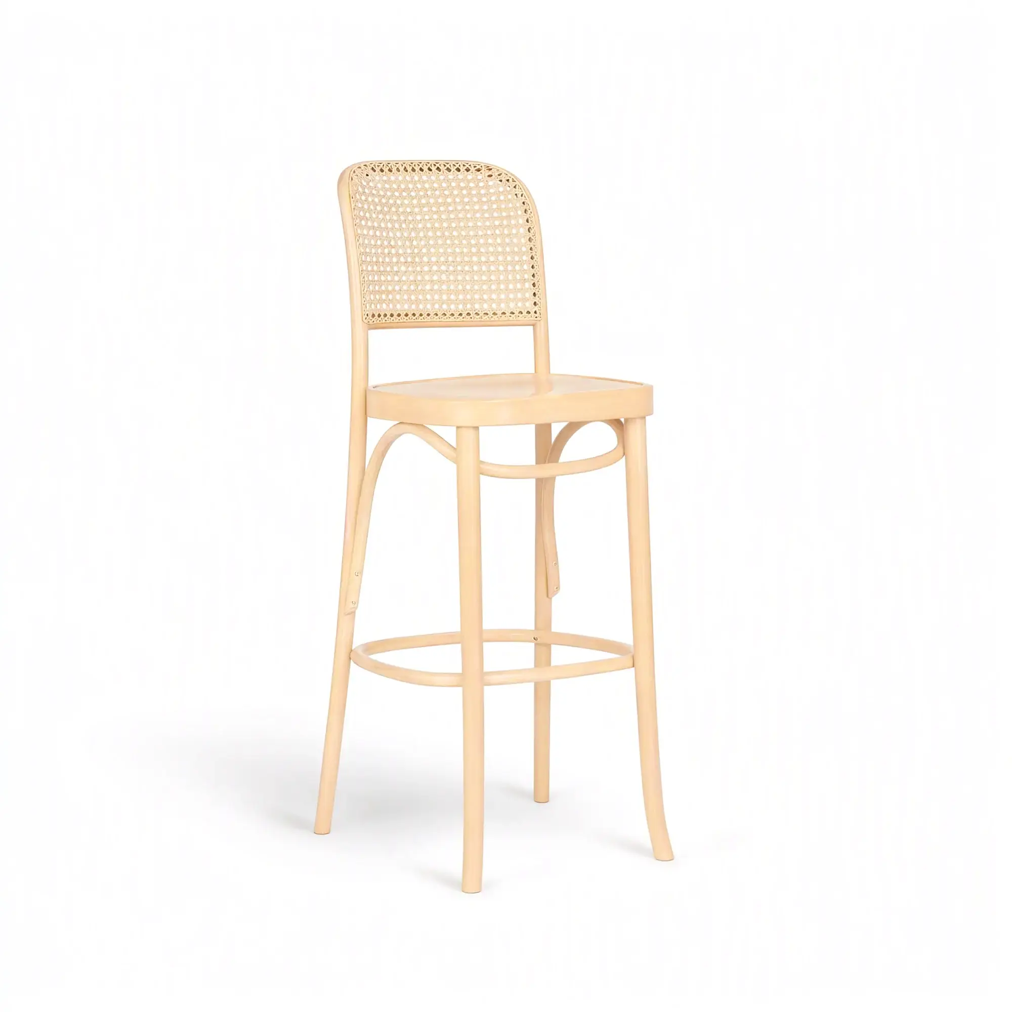Taburete alto CLASSIC – Asiento de madera · respaldo de rejilla tejida a mano – haya clara M07 [H-8114-SH750-M07] (2)