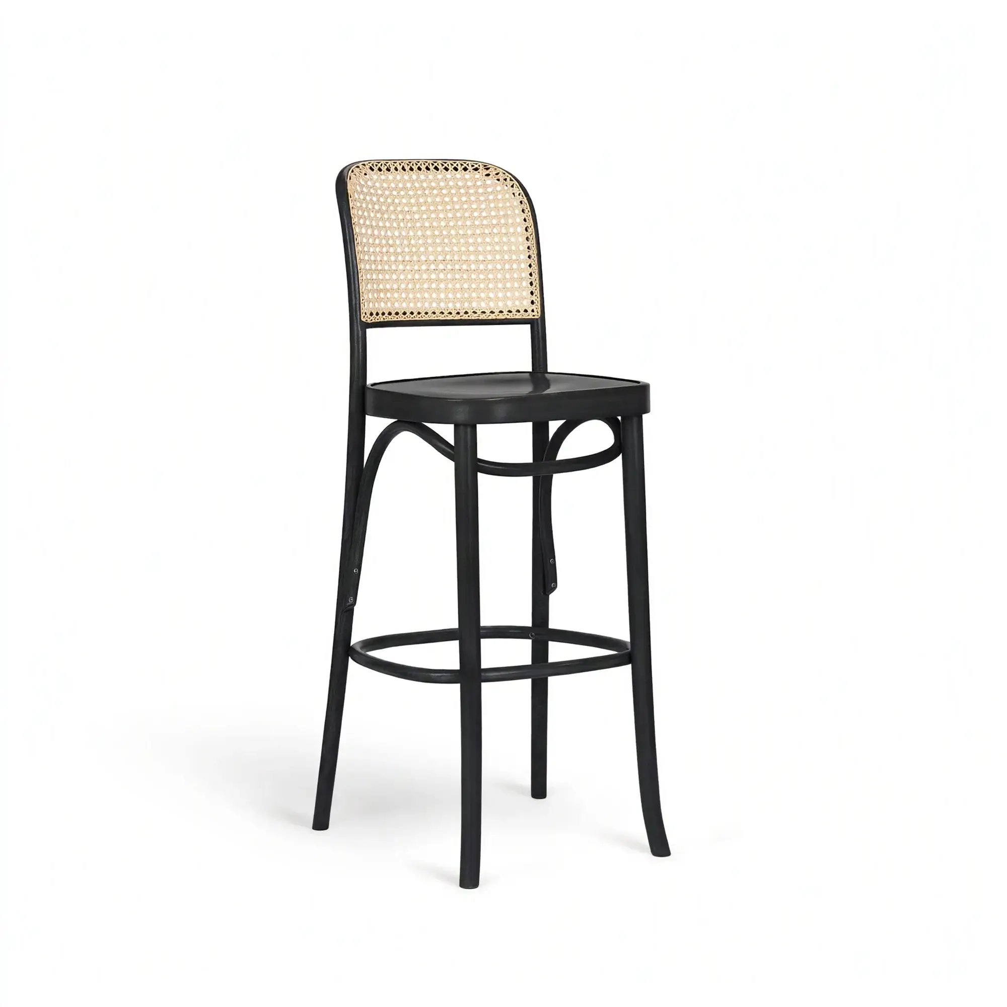 Taburete alto CLASSIC – Asiento de madera · respaldo de rejilla tejida a mano – haya negra M63 [H-8114-SH750-M63] (4)