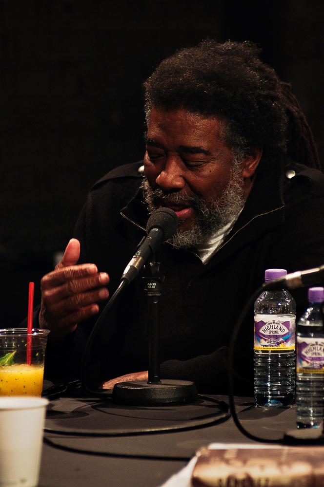 Wadada Leo Smith speaking during a discussion at Episode 4