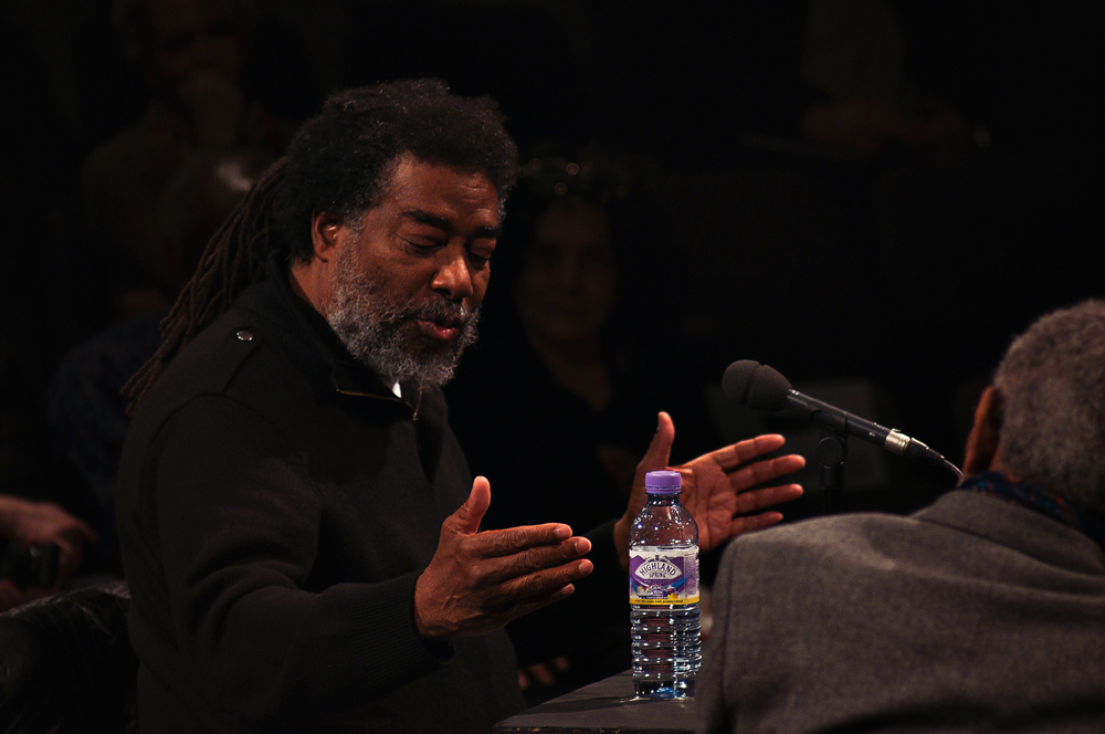 Wadada Leo Smith speaking during a discussion at Episode 4