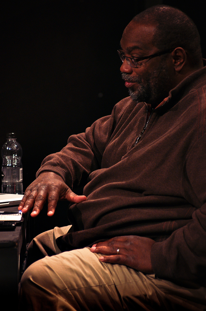 Fred Moten speaking during a discussion at Episode 4