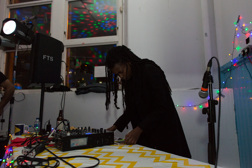 Moor Mother DJ-ing at the Kinning Park Complex