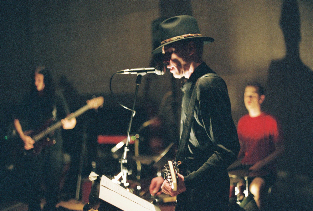 Jandek wearing a hat at Issue Project Room