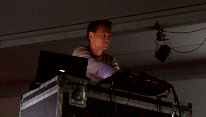 Carston Nicolai with electronic equipment