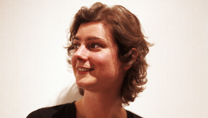 Angharad Davies in partial profile