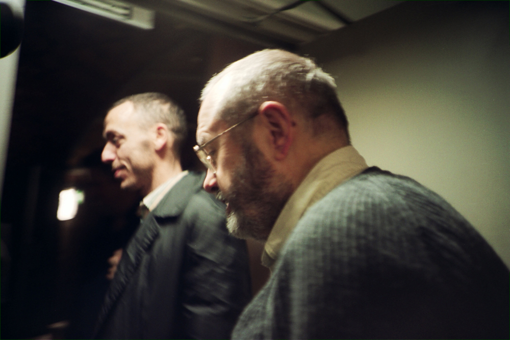 Phill Niblock backstage at INSTAL 02