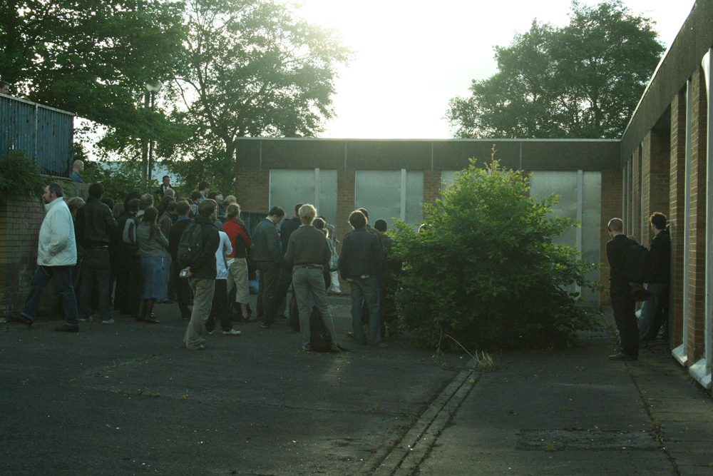 Dusk with an audience and a bush