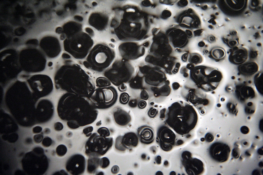 Bubbles in a material