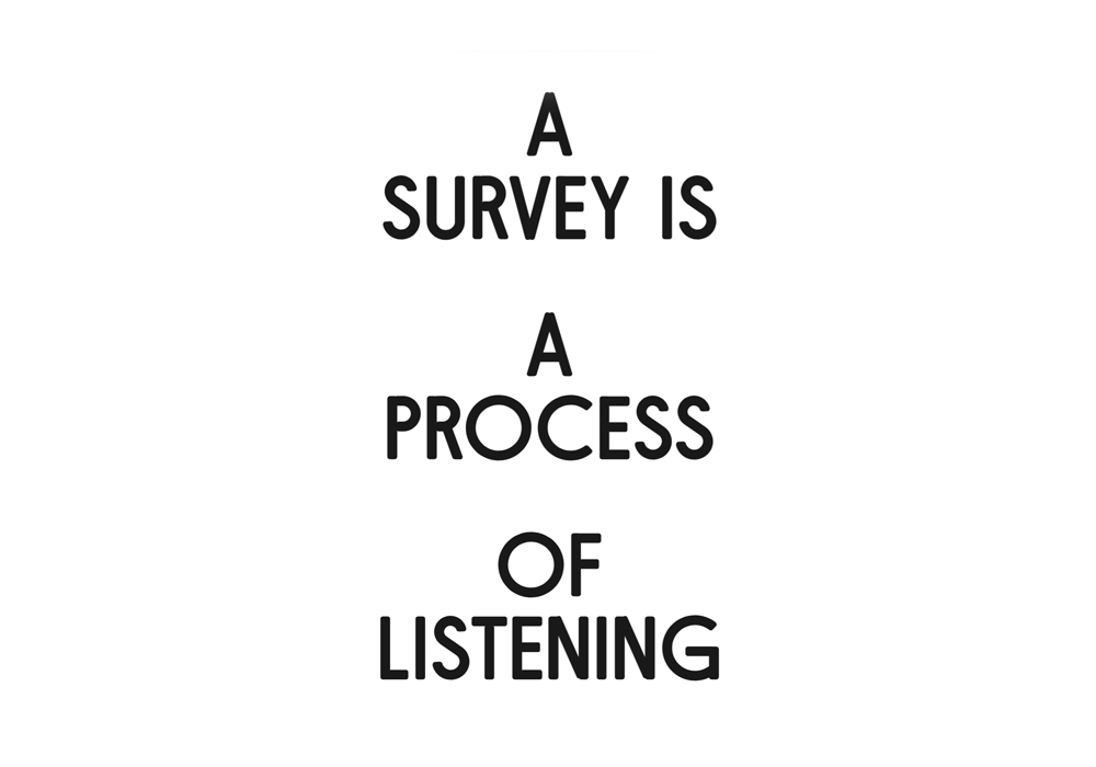 A survey is a process of listening