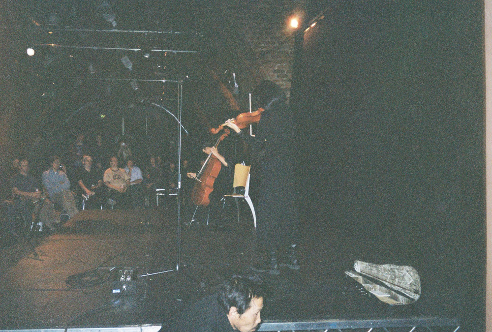 Kiyoharu Kuwayama and Rina Kijima playing cello and violin at INSTAL 06