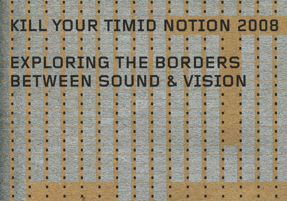 silver and brown design like 16mm film strips with text - Kill Your Timid Notion