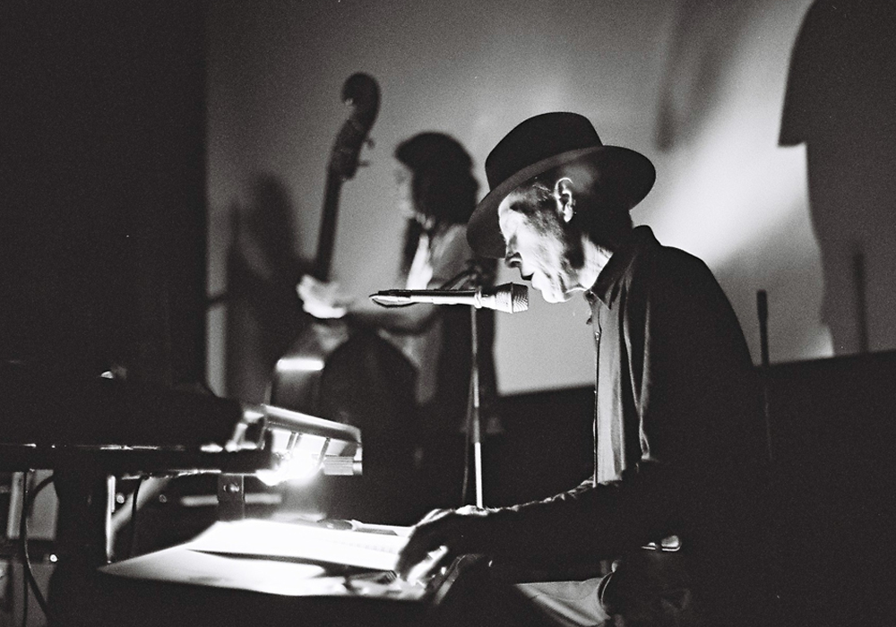 Jandek performing on stage at Anthology Film Archives NY 05