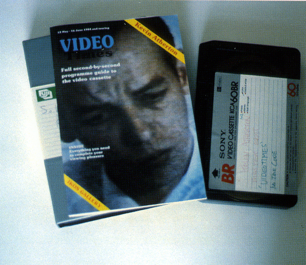 A publication called Video Times and a tape sat next to each other on table