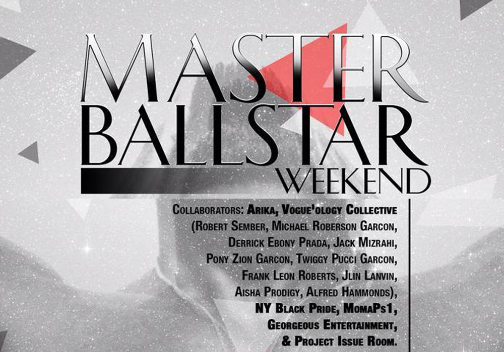 A flyer in black and grey that says Master BallStar Weekend