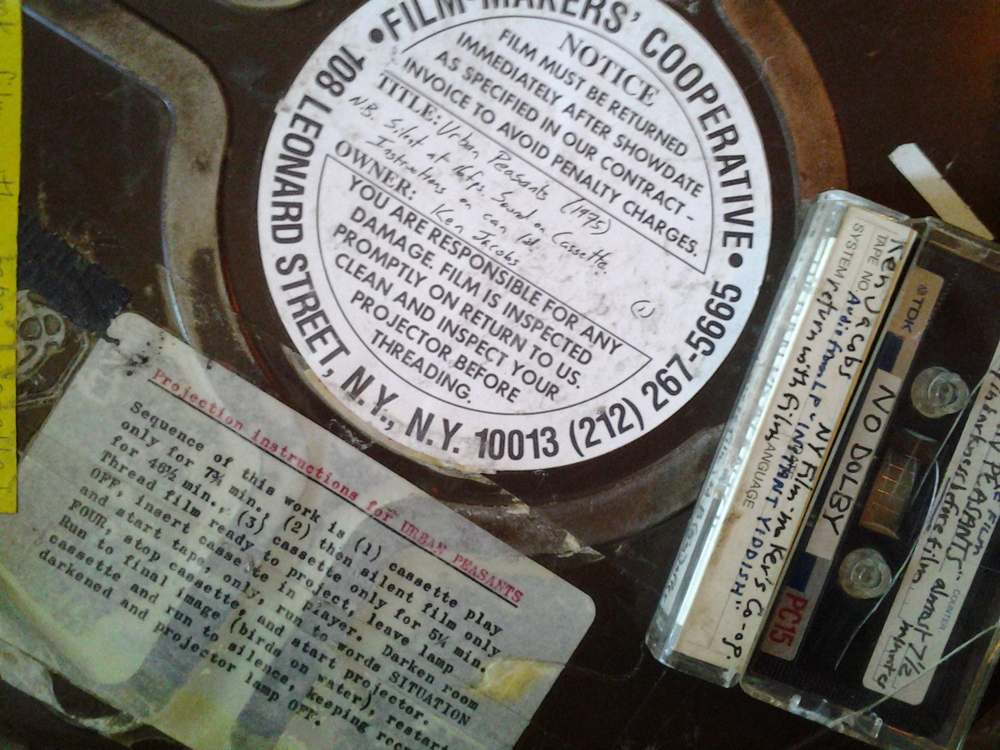 A 16mm film in has detailed instructions printed on its lid