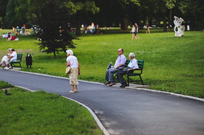 Granny takes a stroll in the park