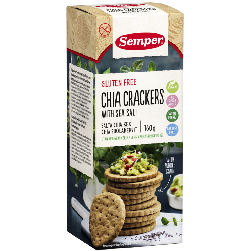 Kex "Chia Crackers" 160g - 67% rabatt