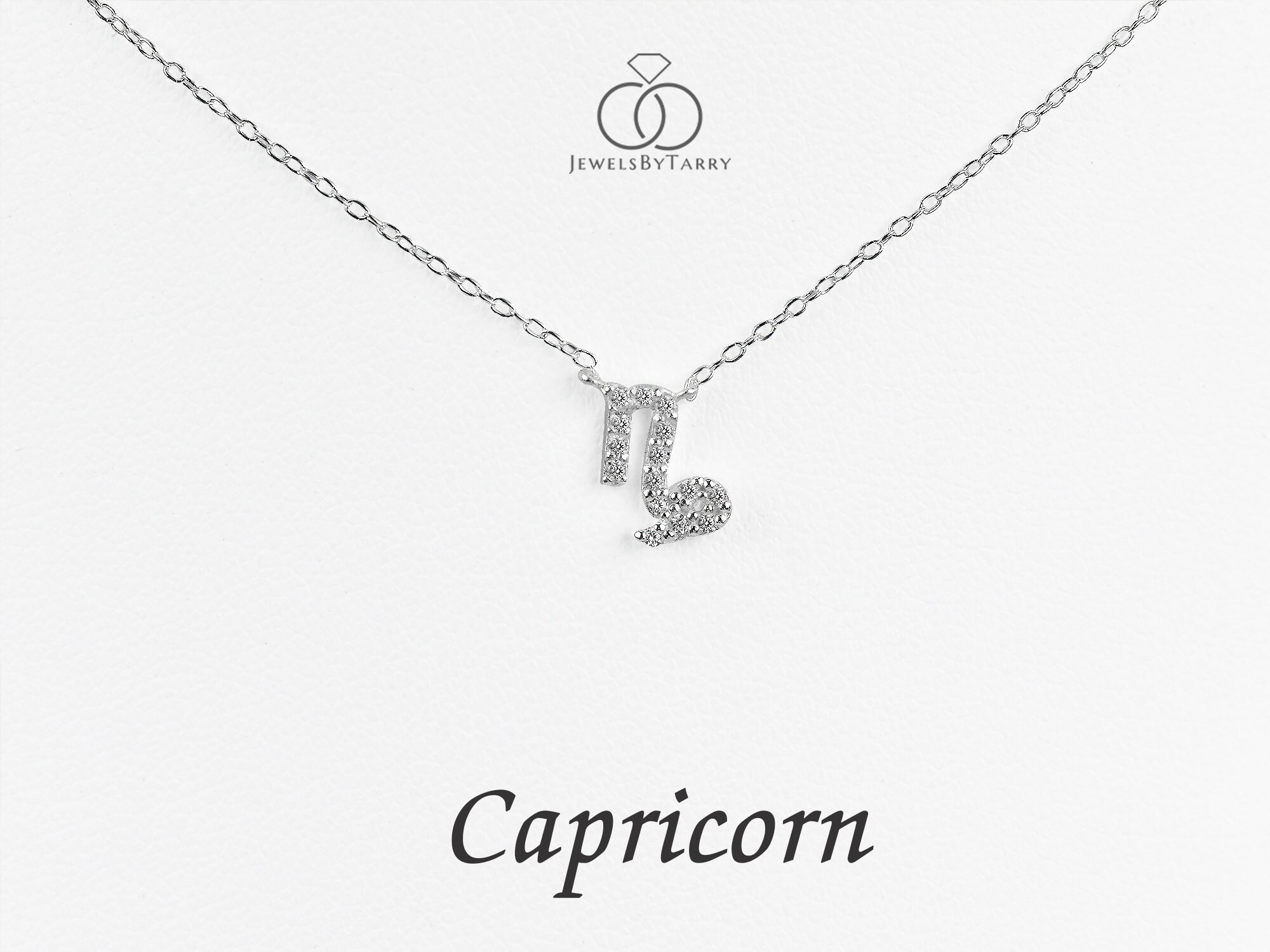 Diamond Necklace Capricorn Zodiac Sign/Gold Charm Birth Necklace/ Gift For Capricorn/ Jewelry/star Pendant