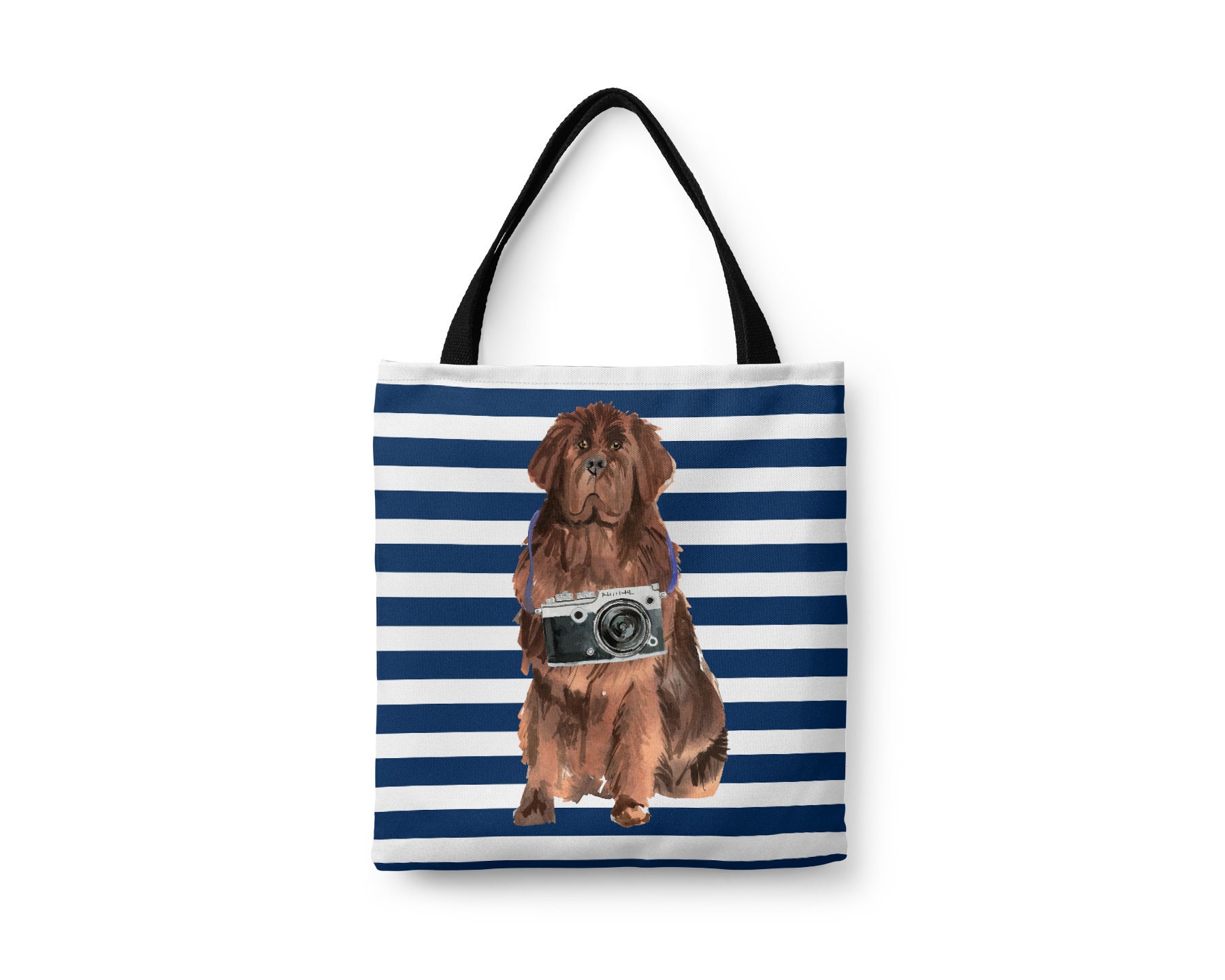 Newfoundland Dog Tote Bag - Illustrated Dogs & 6 Travel Inspired Styles. All Purpose For Work, Shopping, Life. Newf, Newfie Shoulder Bag