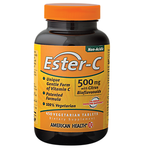 Ester-C with Citrus Bioflavonoids - Non-Acidic Form of Vitamin C - 500 MG (450 Vegetarian Tablets)