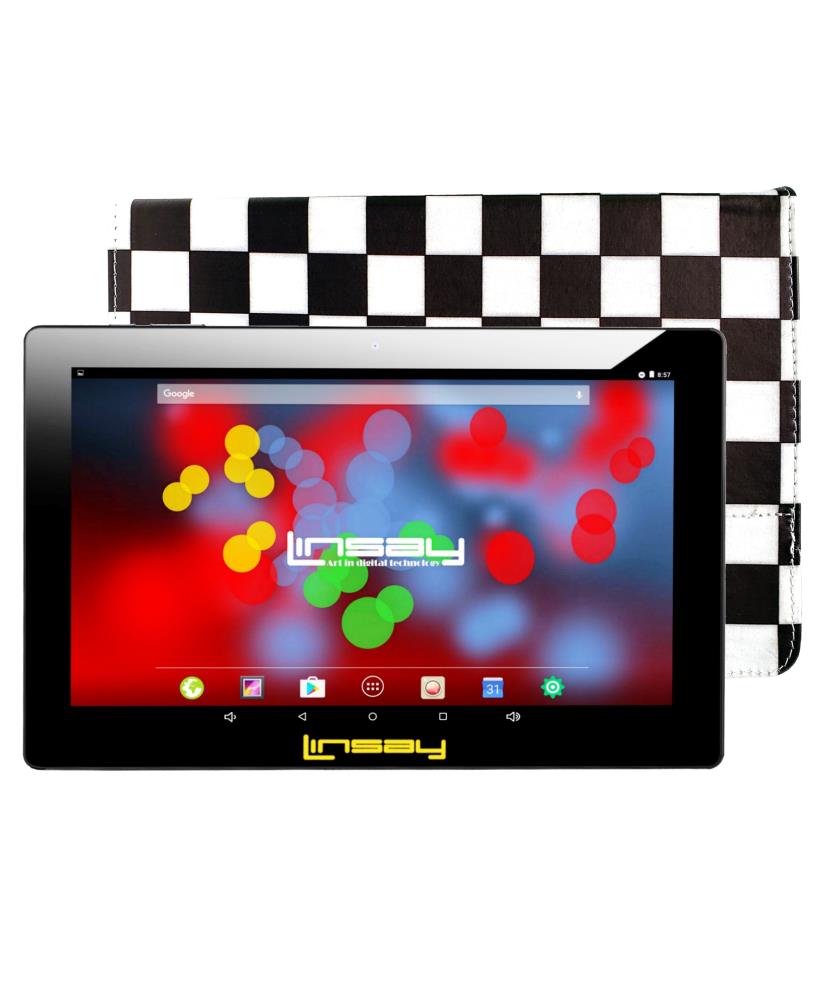 LINSAY 10.1-in Wi-Fi Only Android 10 Tablet with Accessories with Case Included | F10XIPSCBWS