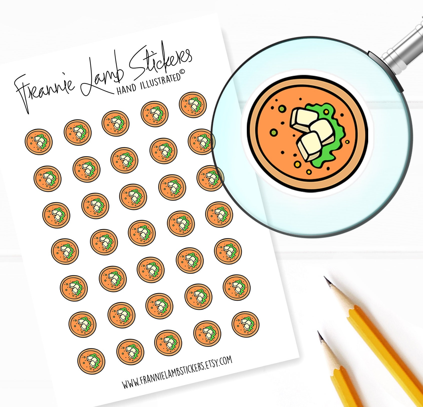 Tomato Soup Planner Stickers, Food Stickers For Planners & Calendars, Small Kawaii Icon
