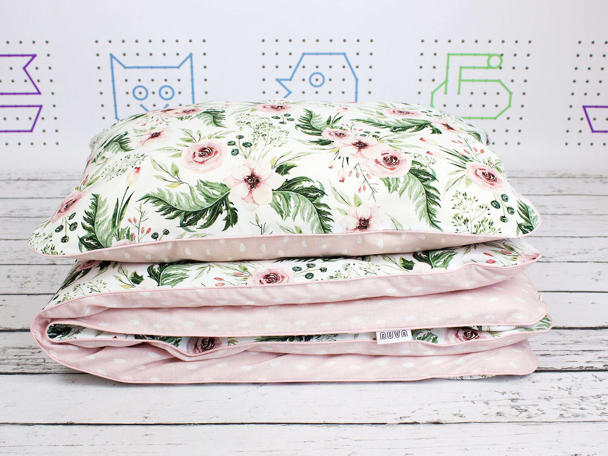Blossom Floral Kids & Baby Bedding Set, Soft Cotton Nursery Duvet Cover Pillow Case | Nuva